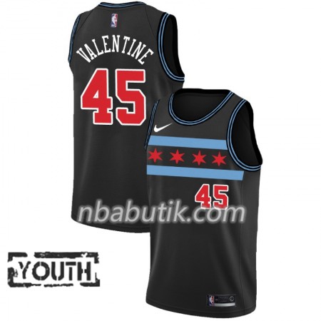 NBA Børn Trøje Chicago Bulls Denzel Valentine 45 2018-19 Nike City Edition Sort Swingman